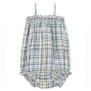BONPOINT Baby Nèfle checked cotton voile romper - 6 months -